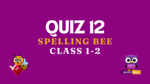 Spelling bee words quiz number 12 for class 1 and 2